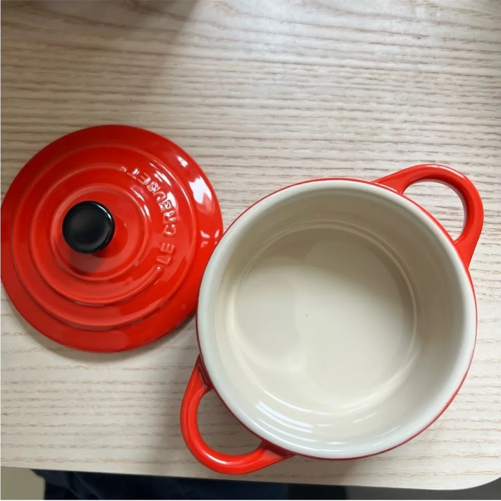 NEW LE CREUSET Red Stoneware Mini Cocotte